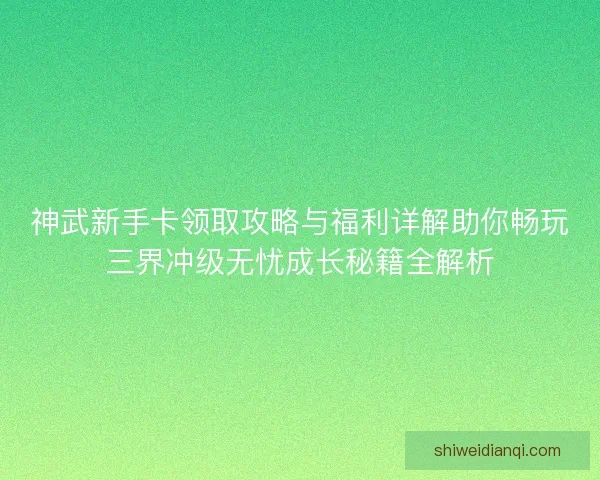神武新手卡领取攻略与福利详解助你畅玩三界冲级无忧成长秘籍全解析